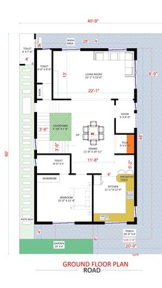 the ground plan for a house with two floors