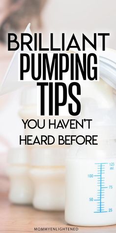 a measuring cup with the words brilliant pumping tips you haven't heard before