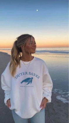 Outer Banks North Carolina Beach Unisex Sweatshirt North Carolina Beaches, Outer Banks North Carolina, Mode Hippie, Classy Prom Dresses, Foto Tips, Outfits Casual, Looks Style, Outfit Casual, Outer Banks