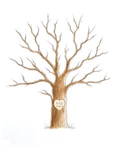 a drawing of a tree with a heart on it's trunk and the words i love you written in its bark