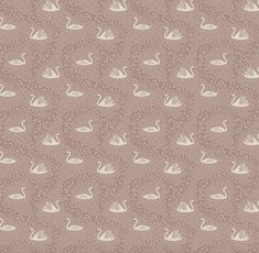 a wallpaper with swans on it and leaves in the background, as well as an animal - like pattern