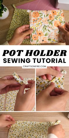 how to sew a pot holder with the sewing pattern and instructions for making it