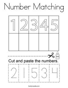 the number matching worksheet for numbers