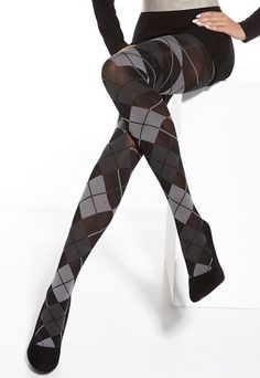 Oreada Argyle Patterned Fashion Tights by Adrian Suspender Tights, Pantyhose Fashion, Striped Tights, Printed Tights, Fishnet Tights, Fashion Tights, Tights Outfit, Fashion Prints