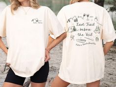 Our customizable Camp-Themed Comfort Colors Tee is the ultimate gift for outdoor enthusiasts! Whether you're organizing a bachelorette adventure, celebrating a birthday, or enjoying a cozy weekend by the campfire, this tee blends the rugged charm of nature with the unbeatable softness and quality Comfort Colors is known for. Personalize it for a unique touch, making it the perfect keepsake for any nature lover or special occasion. Great for gifting and a must-have for your next outdoor getaway! Camp Bachelorette Shirt, Camp Bachelorette Party Shirts, Camp Bachelorette Gift Bags, Camp Bachelorette Shirts, Bachelorette Tshirt Ideas, Wedding Merch, Last Trail Before The Veil, Camp Bachelorette Party, Camp Shirt Designs