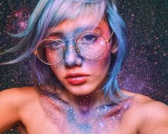 Galactic Makeup: The Hottest New Makeup Trend Is Here For Halloween 2016 Make Up Trend, Make Up Spray, Cat Face Makeup, Cosmic Cat, Emma Style, Witch Makeup, Sugar Skull Makeup