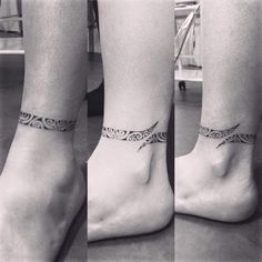 two feet with tattoos on their ankles and one has a bird tattoo on the ankle