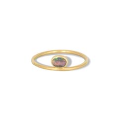 Gold & Stone Ring - This stunning, boulder opal sidecar ring is crafted in buttery 18k gold with a brushed finish. It makes the perfect understated addition to your luxurious stack, and will charm as a stand-alone. Available in a size 6.5 Gold Stone Ring, Artful Home, Gold Stone, Sidecar, Boulder Opal, Stone Ring, Bouldering, Stone Rings, Gold Rings