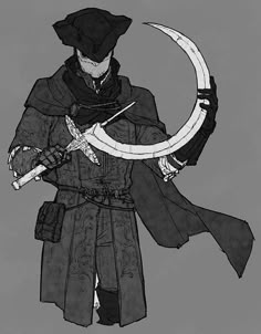 Bloodborne Inspired Character, Grey Skinned Character, Injured Warrior Fantasy Art, Dark Souls Leonhard, Bloodborne Oc Art, Dark Souls Character Art, Dark Souls Character Design, Dnd Character Sketch, Bloodborne Character Design