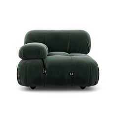 Mario Bellini Left/Right Armrest Module (Interchangeable) Sofa Interior Moderna Emerald Green Velvet Mario Bellini Camaleonda, Mario Bellini Sofa, Bellini Sofa, Camaleonda Sofa, Wassily Chair, Single Arm Chair, Womb Chair, Mario Bellini, Black Ottoman