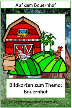 an image of a farm scene with the words bildkratten zum thema bauernhf