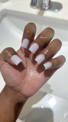 Overlay Nail Ideas, Nail Overlay, Overlay Nails, Hard Nails, Colored Acrylic Nails, Girly Acrylic Nails, Cute Acrylic Nail Designs, Classy Acrylic Nails, Short Square Acrylic Nails