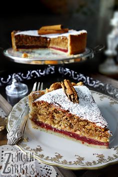 a piece of pie on a plate with a fork