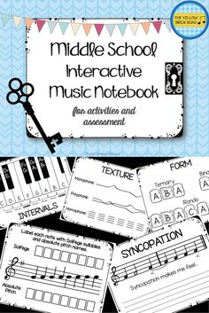 the middle school interactive music notebook and activities