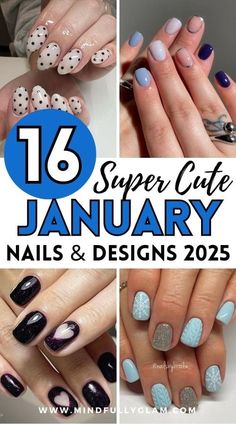 january nails 2025 January Nails Winter, Cute January Nails, January Nail Ideas, January Nails Ideas, January Nail Designs, Blush Pink Nails