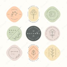 six different logos for natural products