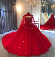 Red Tulle Quinceanera Dress For Debutante Ball, Red Ball Gown For Banquet, Red Tulle Quinceanera Dress For Party, Red Ball Gown With Sweep Train For Banquet, Red Tulle Gown For Quinceanera, Red Tulle Quinceanera Dress, Red Tulle Ball Gown For Banquet, Red Ball Gown Wedding Dress For Banquet, Red Tulle Quinceanera Dress For Wedding