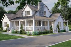 this is an artist's rendering of the cottage style home in the country side