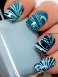 Watermarble | My Nail Polish Online Watermarble Nails, Water Marble Nail Art, Water Marble Nails, Marble Nail Art, I Love Nails, Coffin Nails Designs, Fancy Nails