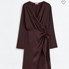 Selling Nwt - Bought From H&M Last Year It And It Longer Fits. In Perfect Condition. Including Stock Photos From Website With Sizing And Product Info. Size Xxl, Fits Like An 18/20 Lace A Line Dress, Satin Wrap Dress, Wrap Front Dress, Calf Length Dress, Dress H&m, Suede Fringe Jacket, Reformation Dress, Form Fitting Dress, Wrap Midi Dress