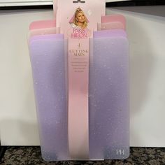 the packaging is purple and has glitter on it