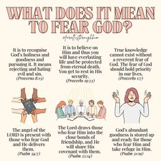 what does it mean to fear god? with images of people sitting at a table