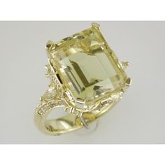 Royal 14K Yellow Gold Diamond & Lemon Quartz Ring - Captivating Elegance Mellow Autumn, Lemon Quartz Ring, Main Attraction, Lemon Quartz, Royal Jewelry, Quartz Ring, Emerald Cut Diamonds, Emerald Cut, The Universe