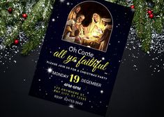 a christmas card with an image of the birth of jesus