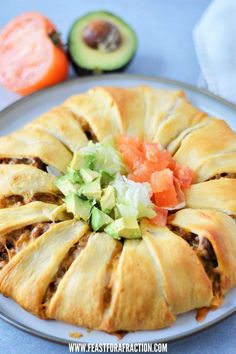 an easy taco crescent ring on a plate