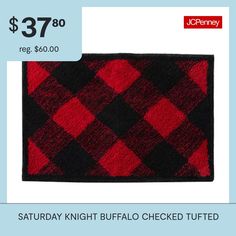 a red and black checkered rug with the price $ 37 80