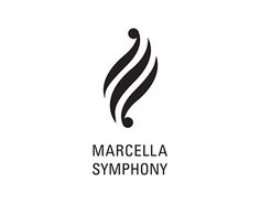 the logo for marcela sympheny is shown in black on a white background