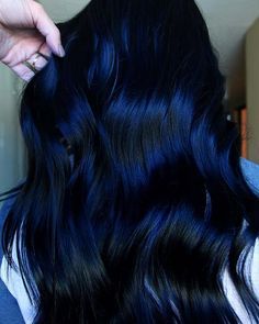 Blue Black Hair Color, Dyed Hair Blue, Balayage Blonde, Black Hair Color, Hair Color Blue, Hair Dye Colors