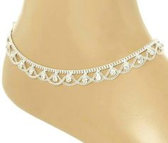 Jhanjra Design Silver, Panjeba Designs Silver, Anklets Indian Silver, Anklets Design, Bridal Anklet, Leather Anklets