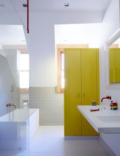 the bathroom is clean and ready to be used as a bathtub or shower stall