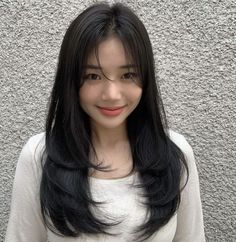 Long Layered Hair Korean Style, Korean Layered Hair Straight, Layers For Medium Length Hair Asian, Asian Mid Length Hair With Layers, Long Layers Asian Hair, Asian Layered Hair Medium, Layered Hair Asian, Bangs Asian Hair, Asian Haircut Medium Layered