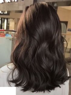 Medium Long Dark Brown Hair, Single Process Dark Brown Hair, Pretty Dark Brown Hair Colors, Dark Brown On Pale Skin, Dark Brunette Hair Aesthetic, Ashy Brunette Hair Dark, Chess Nut Brown Hair, Dark Neutral Hair Color Ideas, Black Hair With Brown Undertones