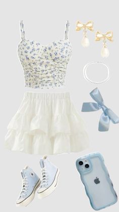 Blue Coquette Outfit, Blue Coquette, Coquette Outfit