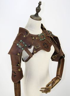 Steampunk Armor, Moda Steampunk, Vintage Halloween Party, Mode Steampunk, Faux Leather Vest, Style Steampunk, Shoulder Armor, Steampunk Cosplay, Leather Armor