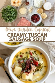 creamy tuscann sausage soup is an easy and delicious recipe that's ready in under 30 minutes