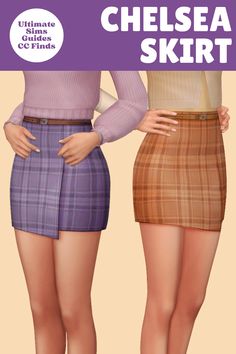 The Chelsea skirt is a great option if you are a huge fan of plaid. This cc skirt is awesome for fall and looks incredible when worn with a knit sweater. #TheSims4