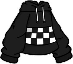 a black and white checkered hoodie on a white background