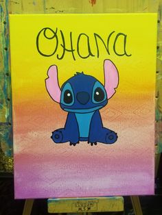 a painting of an elephant with the word ohana on it