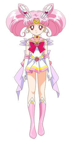 an anime character with pink hair and big ears