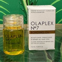 Nwt Olaplex No. 7 Bonding Frizz Reduction & Heat Protectant Hair Oil. Size: 7.5ml What Else You Need To Know: This Highly Concentrated, Yet Lightweight Hair Styling Oil Delivers 125% More Shine*, Reduces Breakage By 77%, Controls Frizz For Up To 72 Hours, Tames Flyaways, And Adds Silky Softness While Protecting Hair From Heat Up To 450f. Formulated With Patented Olaplex Bond Building Technology What It Is: A Weightless Styling Oil For Maximum Shine, Softness, And Color Vibrancy. Protects Against Straight And Wavy Hair, Olaplex Products, Bonding Oil, Heat Protectant Hair, Hair Concerns, Heat Protectant, Frizz Control, Bleached Hair, 72 Hours