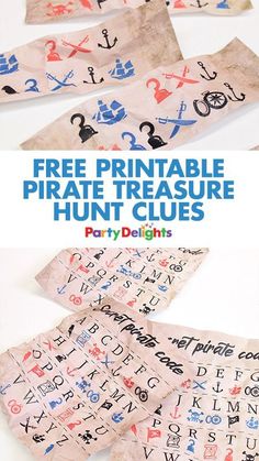 printable pirate treasure hunt clues for kids to play with and learn how to use them