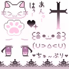 a cross stitch pattern with cats and crosses