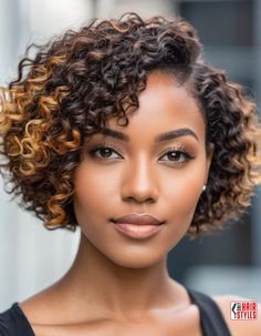 Curly Bob With Highlights Black Women, Short Curly Textured Hair, Medium Short Black Hairstyles, Curly Short Weaves For Black Women, Natural Curly Bobs For Black Women, Curly Bob On Black Women, Tapered Bob Natural Hair, Curly Bob Natural Hair Black Women, Black Women Curly Bob