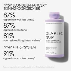 Olaplex offers patented bond-building technology that repairs, strengthens, and protects hair from damage. Trusted by professionals and loved by customers worldwide, Olaplex products reduce breakage, improve hair health, and restore vitality for all hair types, leaving hair stronger, shinier, and more resilient. Ideal for anyone seeking healthier, more vibrant hair, Olaplex’s unique formulas work at the molecular level to repair damaged hair and maintain lasting results.Give the gift of strong, Purple Conditioner, Grey Blonde Hair, Hair Repair Treatments, Soft Blonde, Strengthen Hair, Toning Shampoo, Soften Hair, Purple Shampoo, Brittle Hair