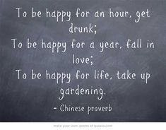 a chalkboard with the words to be happy for an hour, get drunk to be happy for a year, fall in love