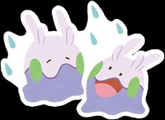 two stickers with bunnies sticking out of the back of their ears and eyes